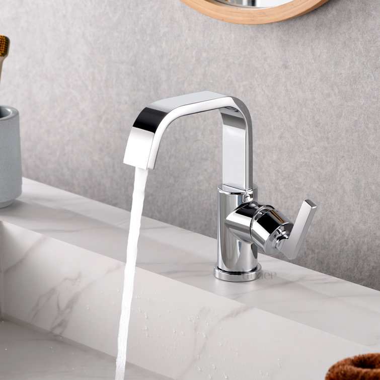 Sleek Chrome Single-Handle 8" Bathroom Faucet with Push Pop-Up Drain