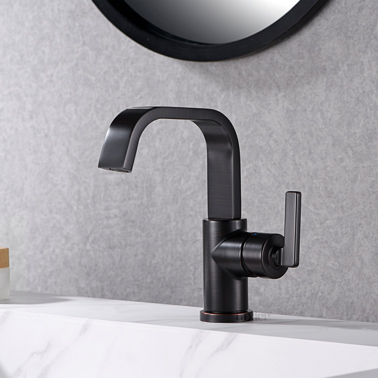 Oil Rubbed Bronze Single Hole Bathroom Faucet with Drain Assembly