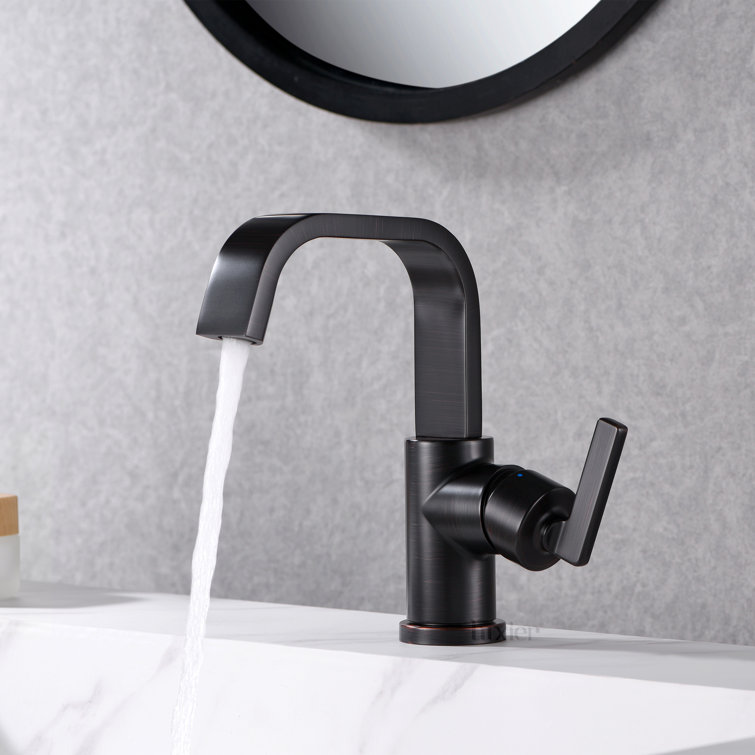 Oil Rubbed Bronze Single Hole Bathroom Faucet with Drain Assembly