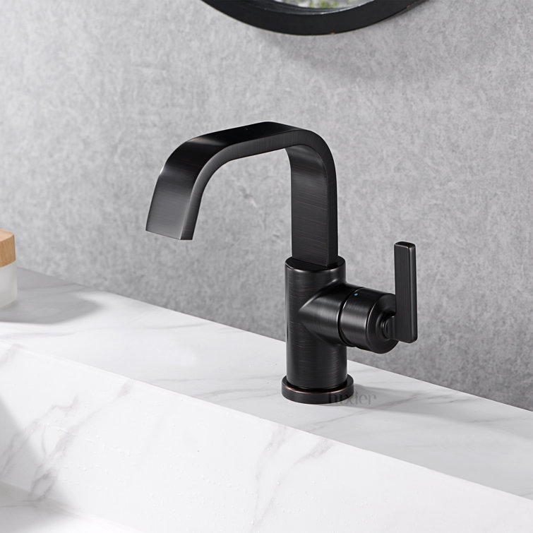 Oil Rubbed Bronze Single Hole Bathroom Faucet with Drain Assembly