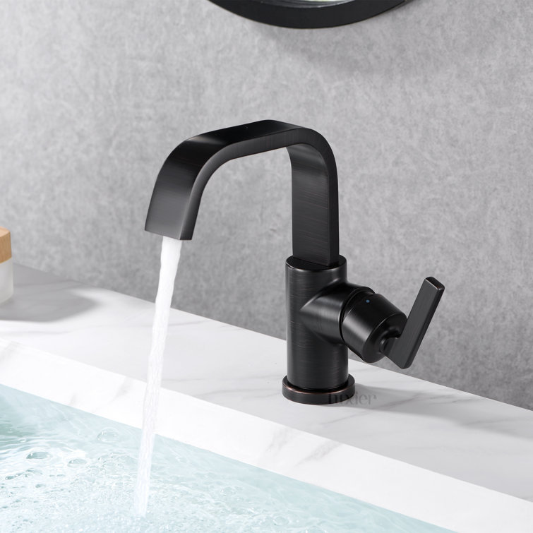 Oil Rubbed Bronze Single Hole Bathroom Faucet with Drain Assembly