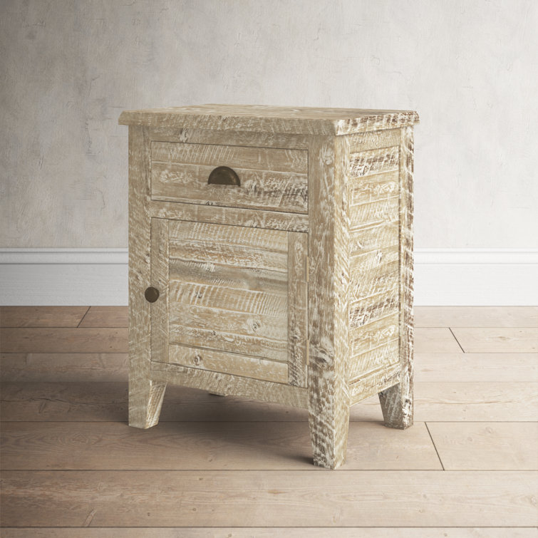 Rustic Grayson Wood Accent Table with Storage Drawer