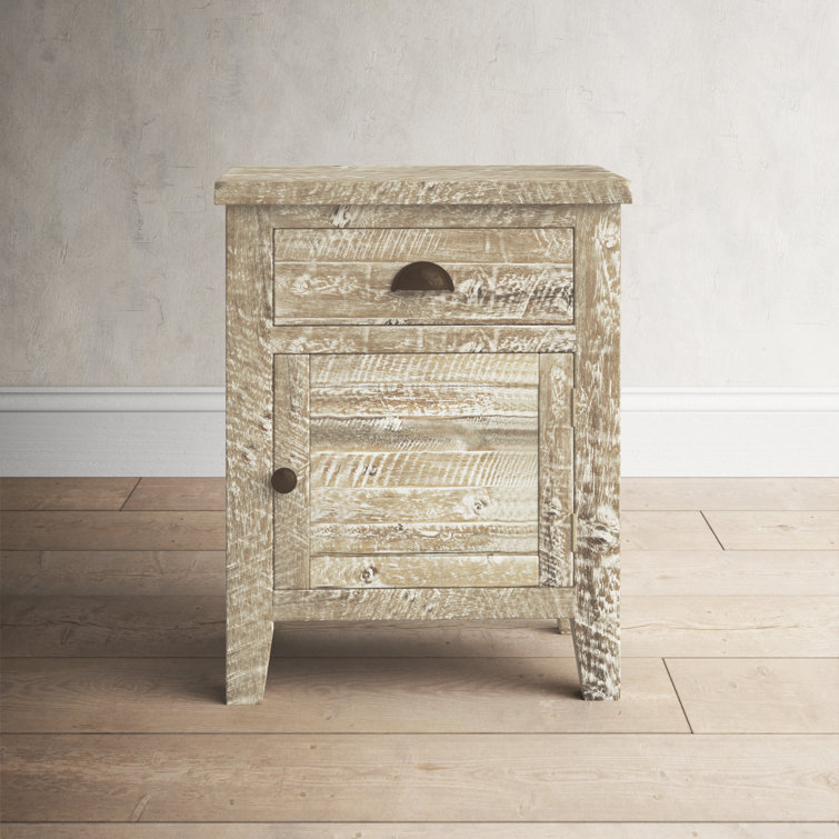 Rustic Grayson Wood Accent Table with Storage Drawer