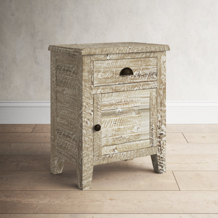 Rustic Grayson Wood Accent Table with Storage Drawer