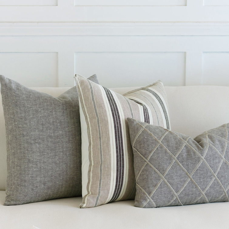 Light Blue Cotton Blend Square Throw Pillow