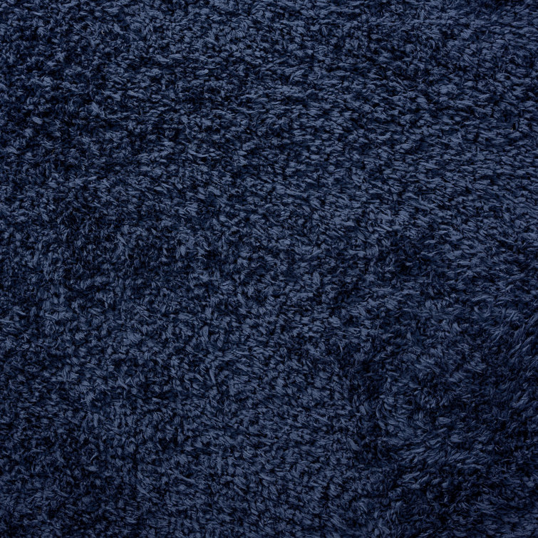 Navy Blue 5x8 Synthetic Shag Rectangular Rug