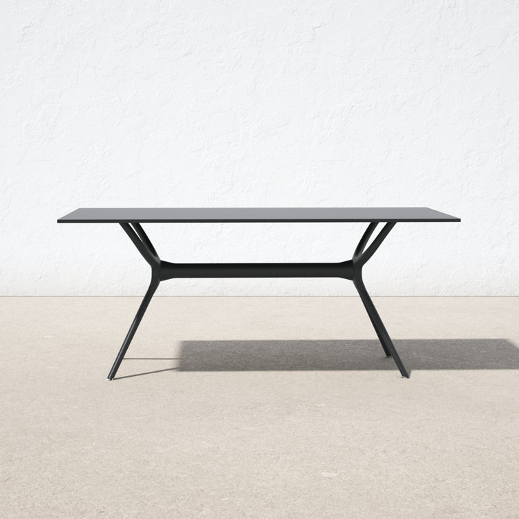 Farrah Black Rectangular Plastic Acrylic Outdoor Dining Table