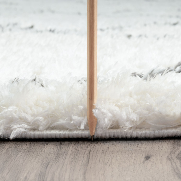 Heavenly Black Shag 2x8 Synthetic Easy Care Runner Rug