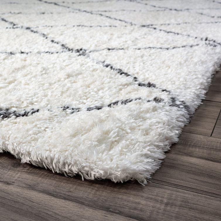 Heavenly Black Shag 2x8 Synthetic Easy Care Runner Rug