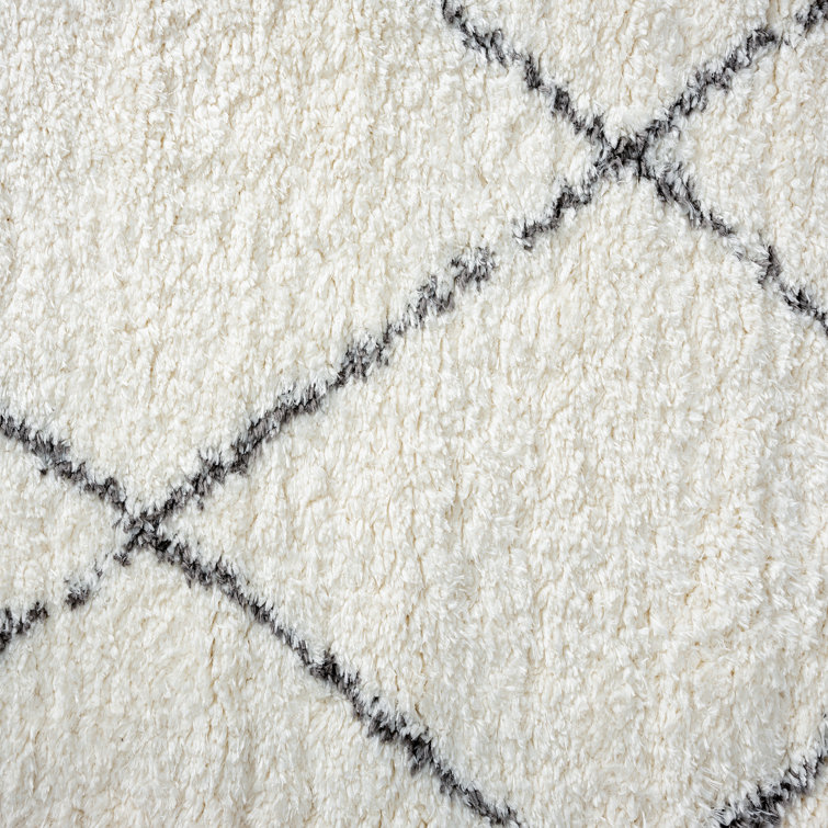 Heavenly Black Shag 2x8 Synthetic Easy Care Runner Rug