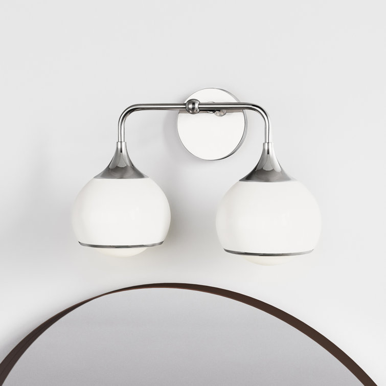 Polished Nickel 3-Light Dimmable Vanity Light with Frosted Glass Shades