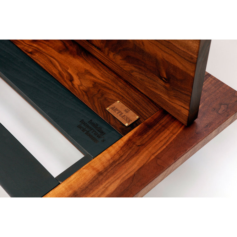 ARTLESS King Size Wood Frame Platform Bed with Bookcase