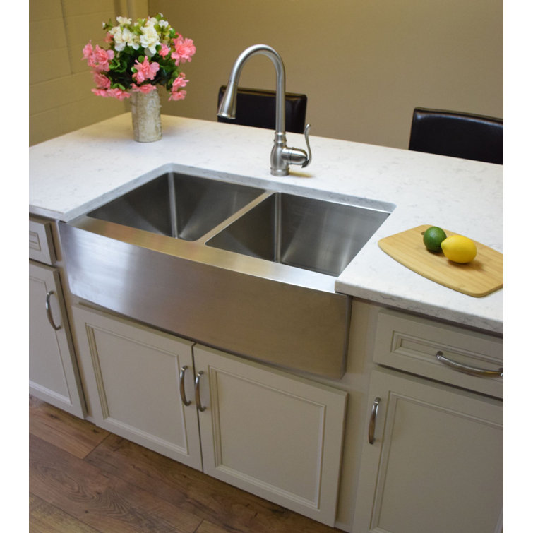 Stainless Steel 36'' Double Bowl Farmhouse Kitchen Sink
