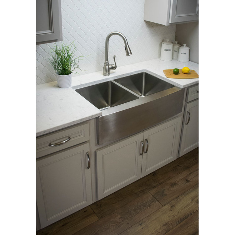 Stainless Steel 36'' Double Bowl Farmhouse Kitchen Sink