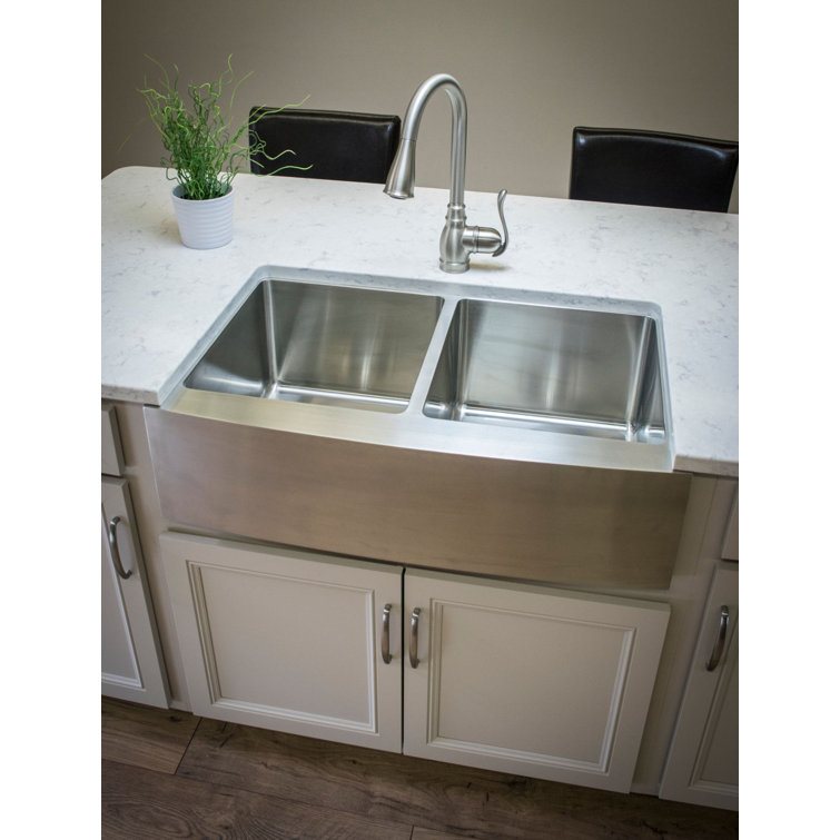 Stainless Steel 36'' Double Bowl Farmhouse Kitchen Sink