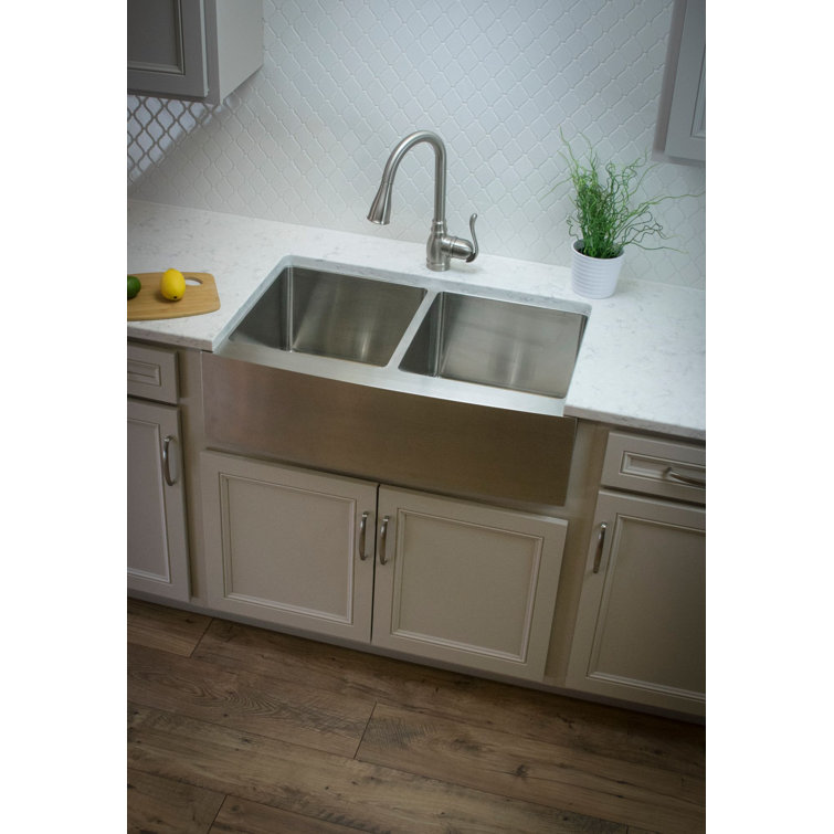 Stainless Steel 36'' Double Bowl Farmhouse Kitchen Sink