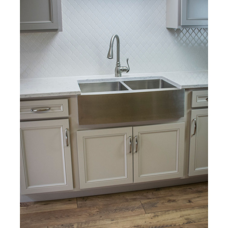 Stainless Steel 36'' Double Bowl Farmhouse Kitchen Sink