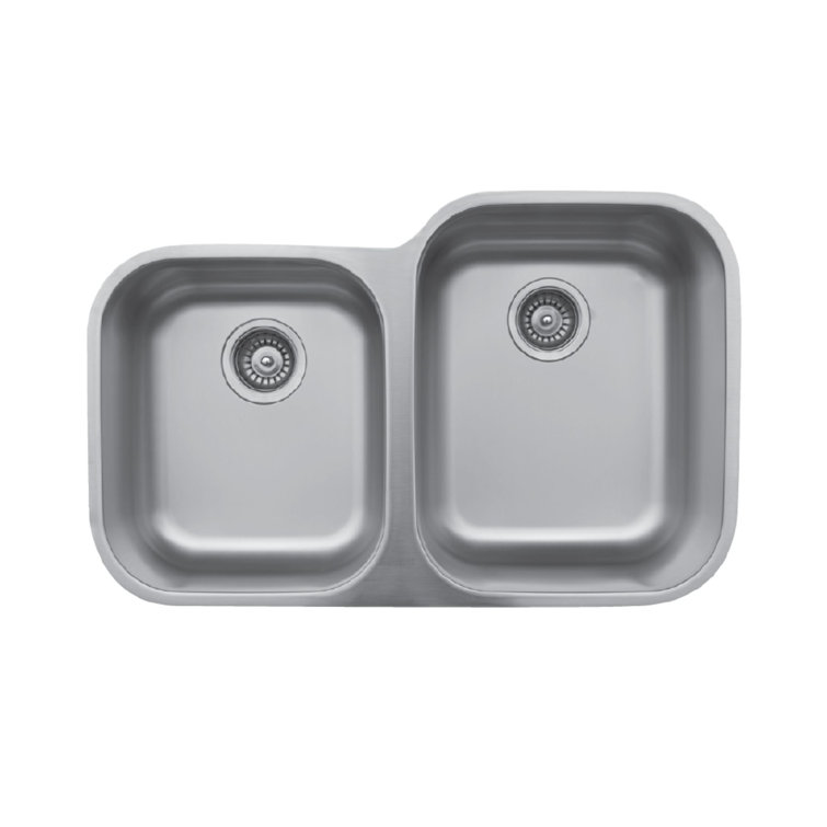 31.5" Stainless Steel Double Bowl Undermount Kitchen Sink