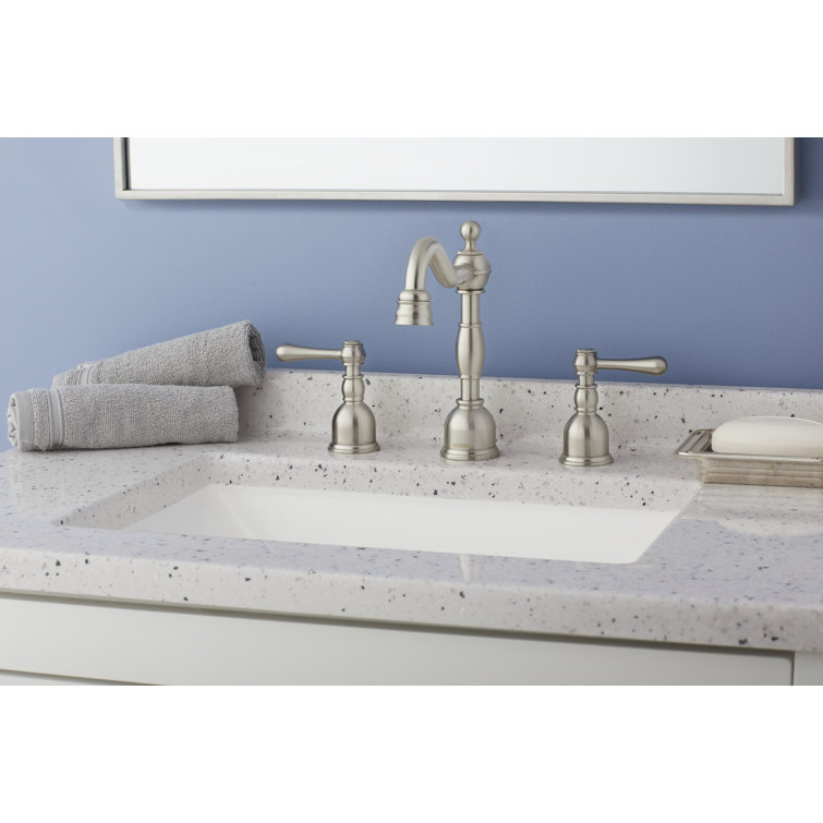 Sleek 7.5" Brushed Nickel Modern Widespread Bathroom Faucet