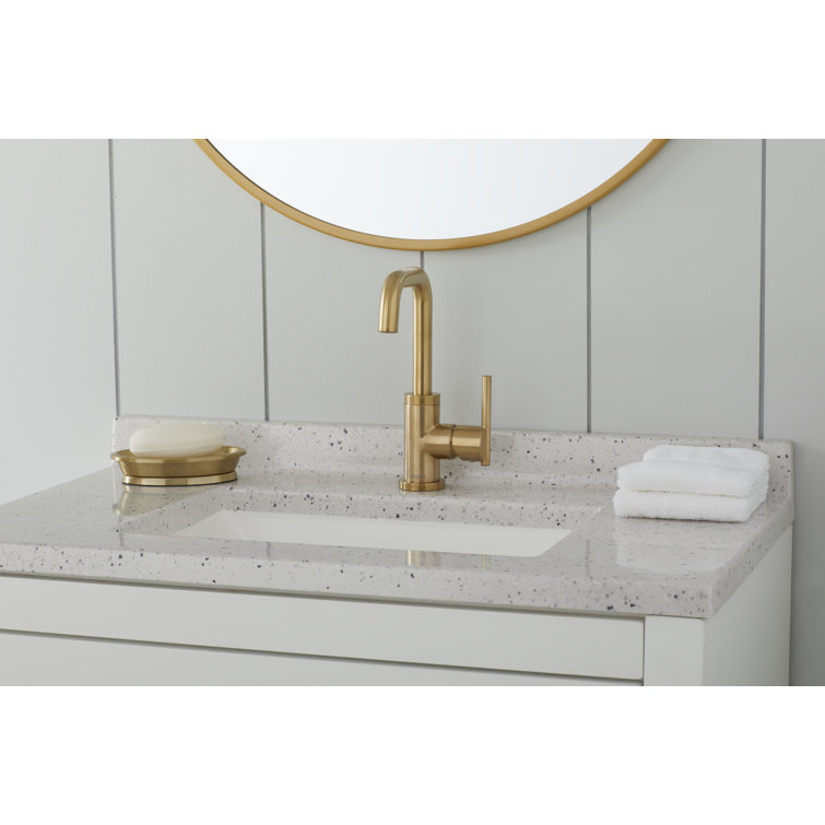 Parma Brushed Bronze Single Hole Bathroom Faucet with Metal Drain Assembly