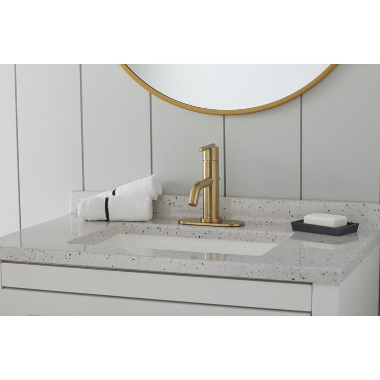 Parma Brushed Bronze Single Handle Bathroom Faucet with Drain Assembly