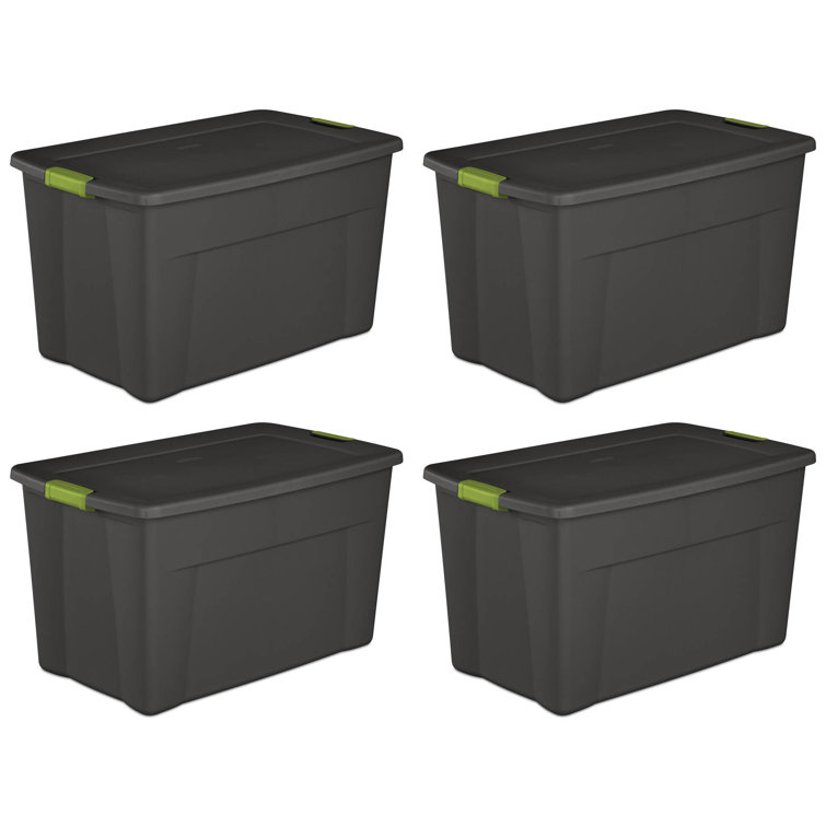 Sterilite 35 Gallon Blue Stackable Storage Tote Box with Latching Lid