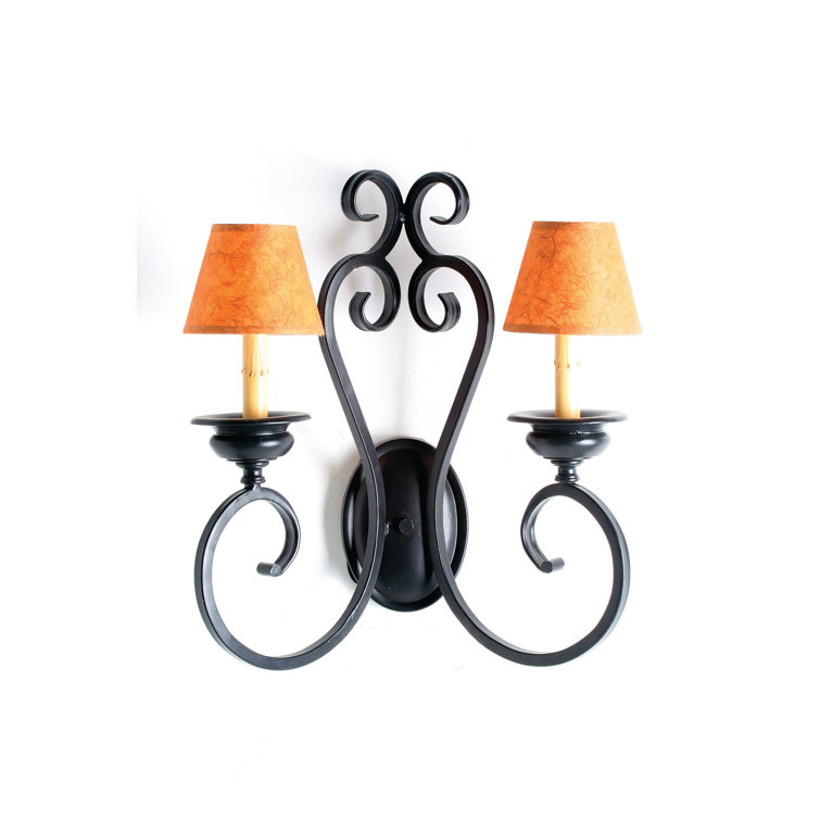 Fernando Blackwash Steel 2-Light Scroll Wall Sconce