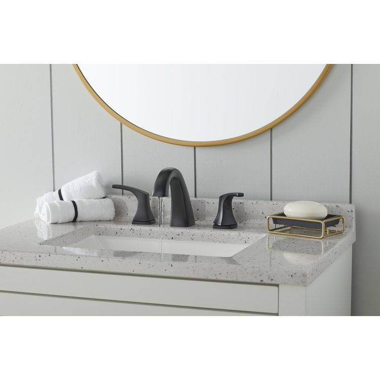 Vaughn Satin Black Stainless Steel Widespread Bathroom Faucet