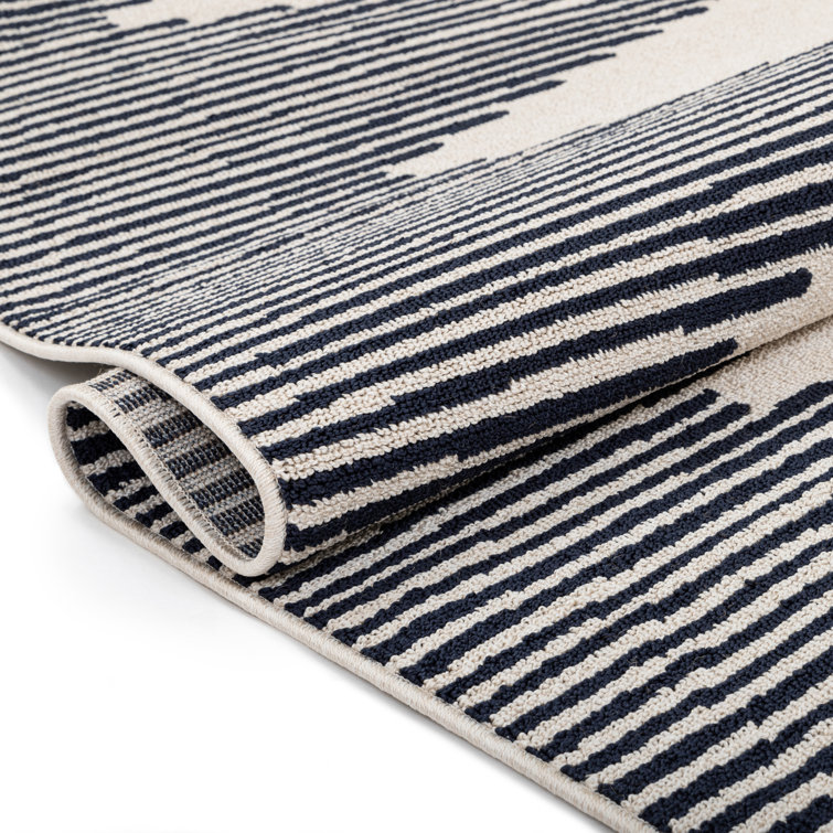 Ivory Geometric Flatweave Synthetic 5' x 7' Area Rug