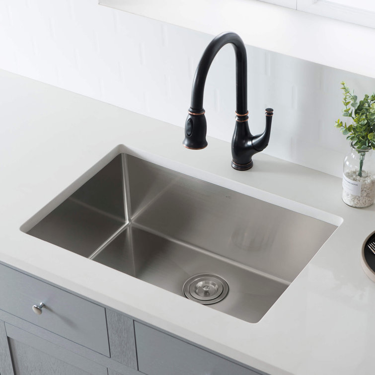 26'' Stainless Steel Undermount Single Bowl Kitchen Sink