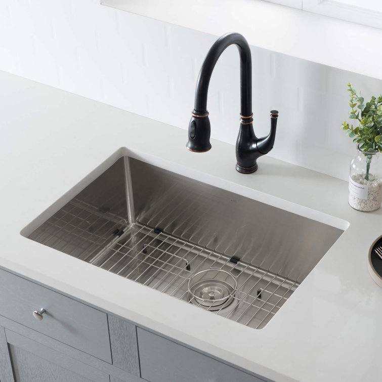 26'' Stainless Steel Undermount Single Bowl Kitchen Sink