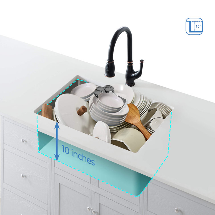 26'' Stainless Steel Undermount Single Bowl Kitchen Sink