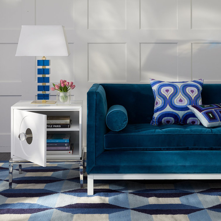 White Lacquer and Polished Nickel End Table