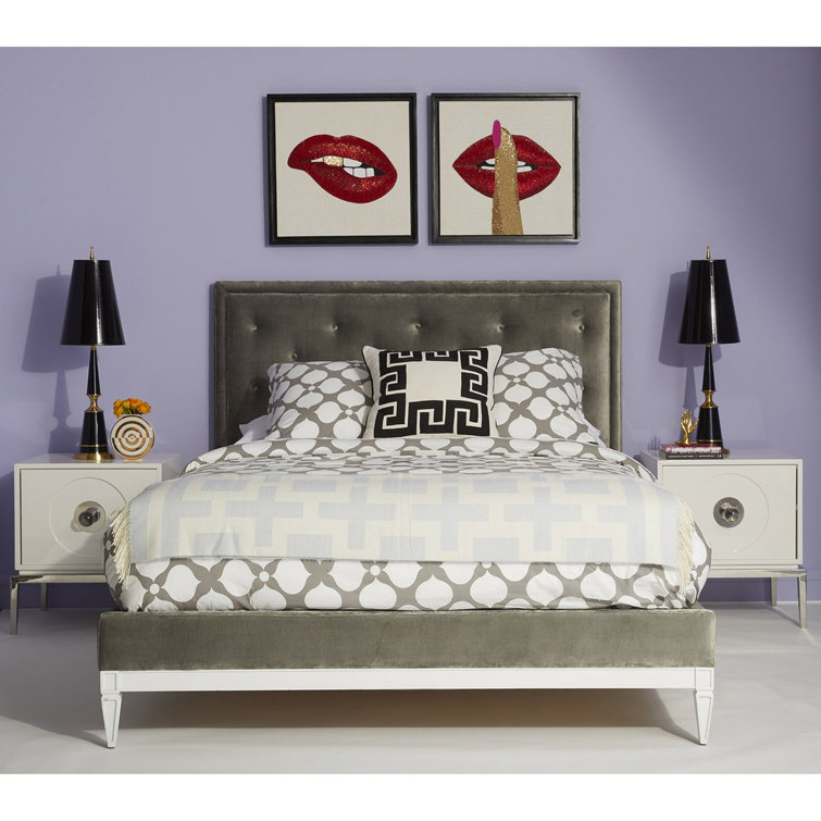 White Lacquer and Polished Nickel End Table