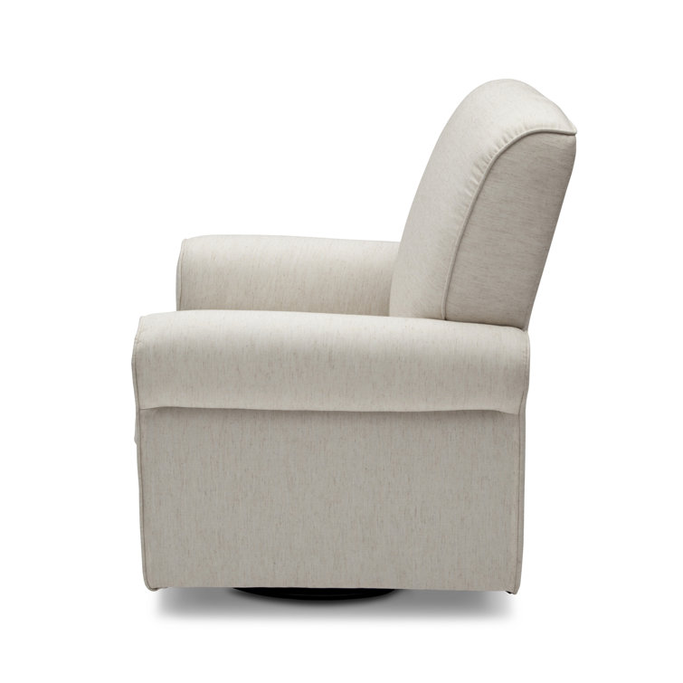 Sand Upholstered Swivel Glider with Wood Frame