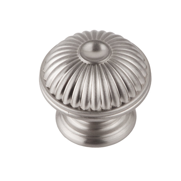 Satin Nickel Oval Cabinet Knob with Mounting Hardware