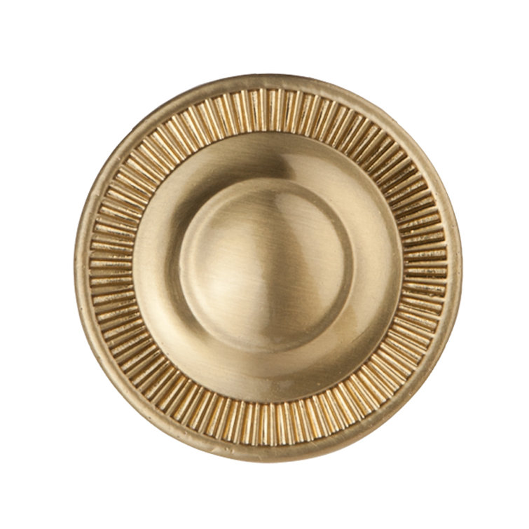 Minted Satin Brass Round Knob with Mounting Hardware