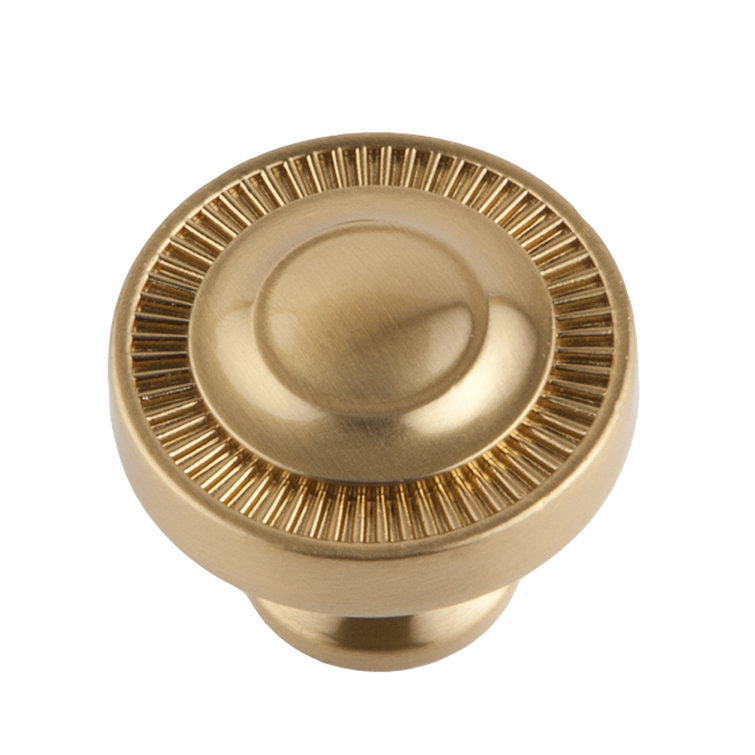 Minted Satin Brass Round Knob with Mounting Hardware