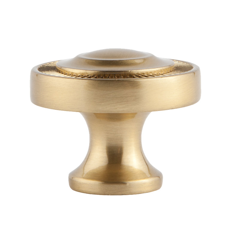 Minted Satin Brass Round Knob with Mounting Hardware