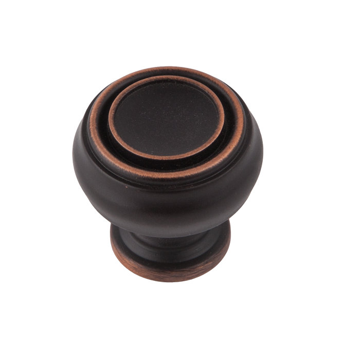 Grayson Oil-Rubbed Bronze Round Cabinet Knob with Mounting Hardware