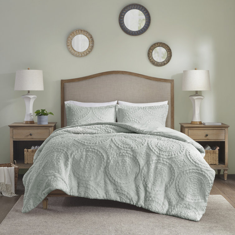 Ivory King Reversible Plush Comforter Set