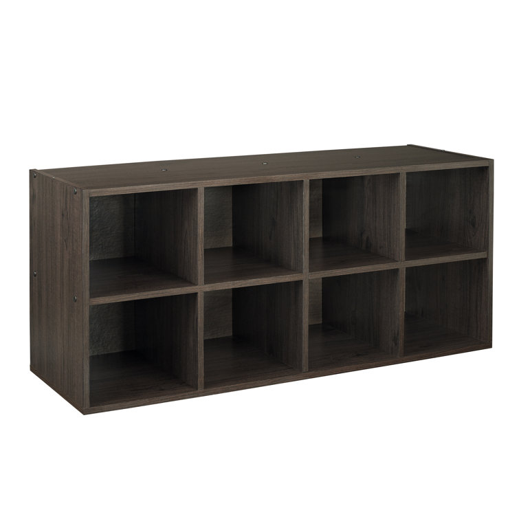 Espresso Stackable 8-Cubby Shoe Storage Organizer