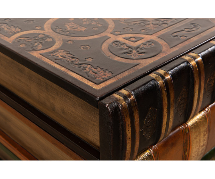 Multicolor Faux Book Design Traditional Accent Chest