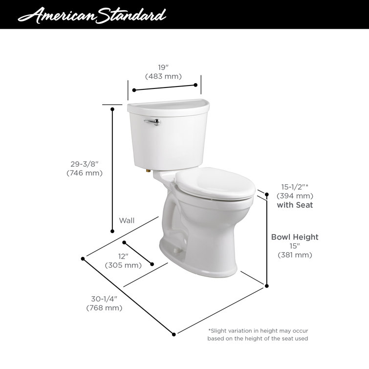 White Elongated Two-Piece High Efficiency Toilet