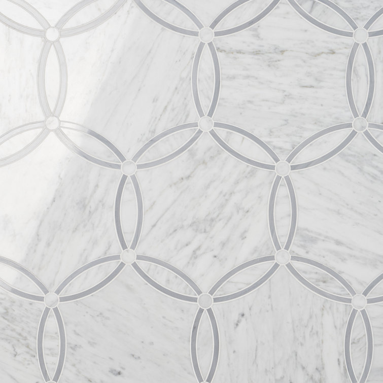 Carrara White Polished Marble Mosaic Tile for Floors and Walls