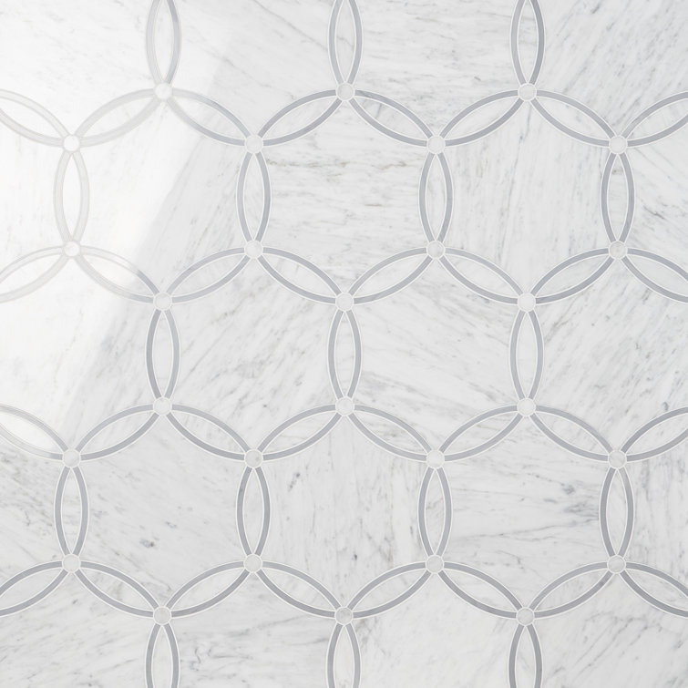 Carrara White Polished Marble Mosaic Tile for Floors and Walls