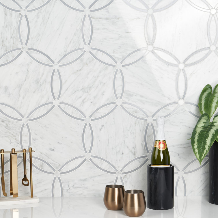 Carrara White Polished Marble Mosaic Tile for Floors and Walls