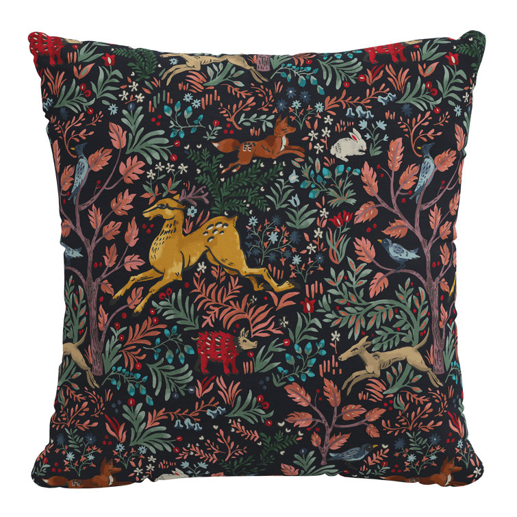 18" x 18" Navy Forest-Inspired Polyester Outdoor Throw Pillow