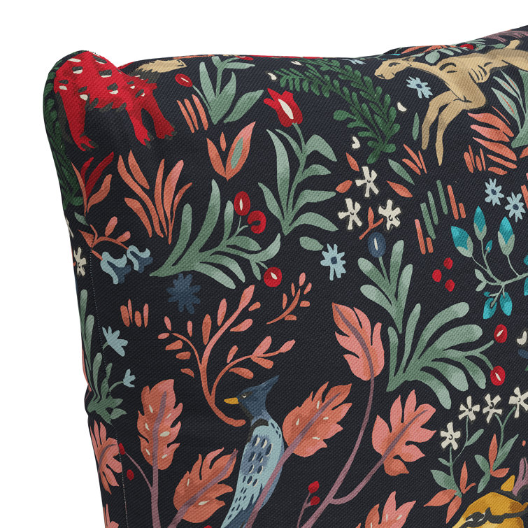 18" x 18" Navy Forest-Inspired Polyester Outdoor Throw Pillow