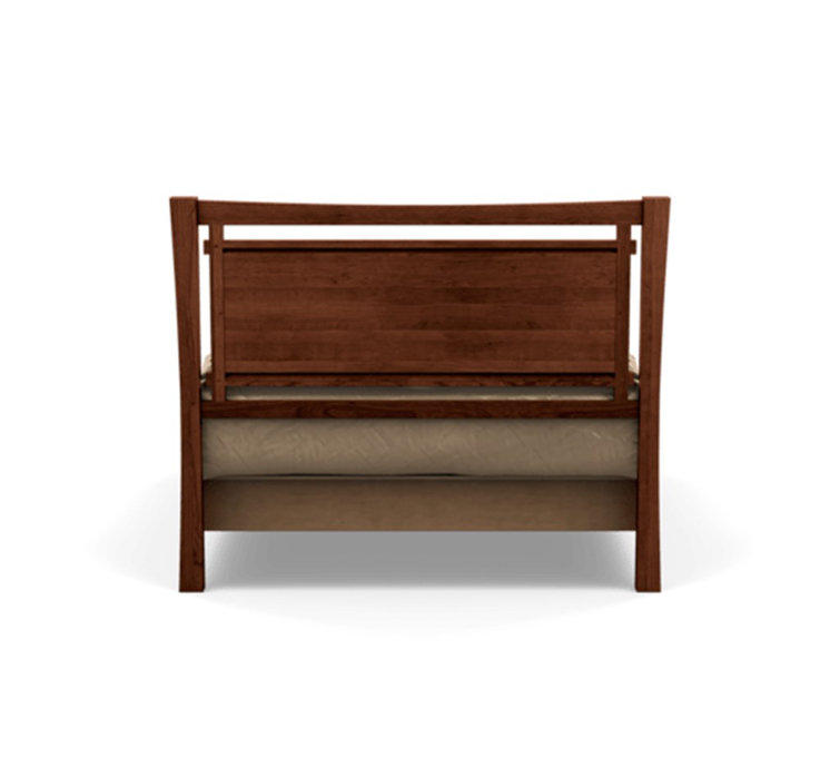 Full Cognac Cherry Wood Frame Upholstered Storage Bed with Coffee Leather Headboard